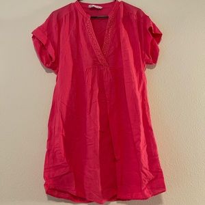 Zara Hot Pink Linen Dress